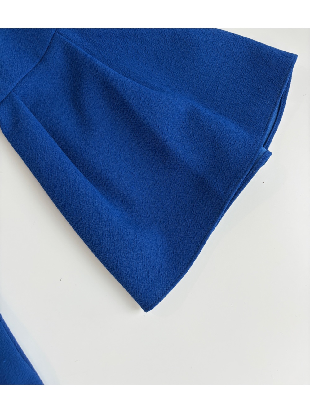 Eliza J Seamed Fit & Flare Cobalt Blue Wedding Guest Dress Bell Sleeve Size 4 - Picture 15 of 17